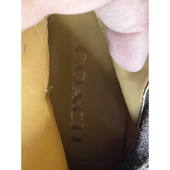 COACH Women's Sz 6 Patricia Bootie Dark Brown Suede Leather Block Heel - Picture 9 of 12